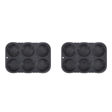 Moule à hamburgers en silicone antiadhésif à 6 cavités, résistant à la chaleur, compatible avec les fours domestiques