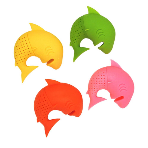 Silicone Shark Tea Infuser Assorted Color Fine Slots for Home Use