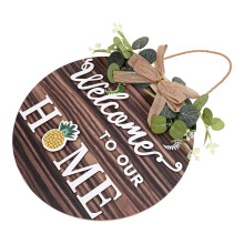 Brown Wood Welcome Sign for Home Entryway Decoration 1Set