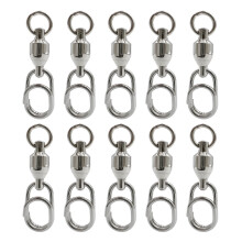 10Pcs Bearing Swivels with Welded Rings Highly Strength Steels Fishing Swivels Swivels Set