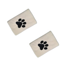 2-Pack Super Absorbent Microfiber Pet Grooming Towel, 40x31.5", Embroidered, Reusable, Quick-Dry – White