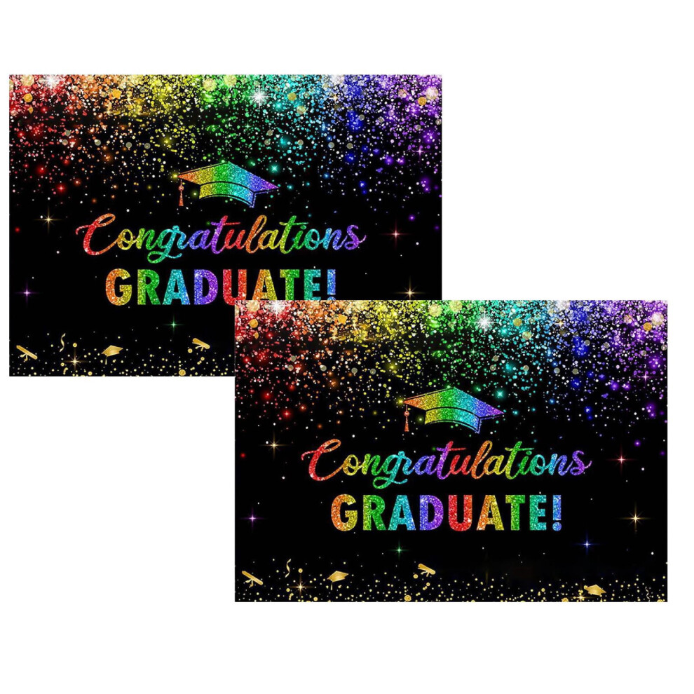 2Pack 2026 Graduation Backdrop Banner 80X110cm, Rainbow Photo Booth Prop Â Compatible With Grad & Prom 9555307616726