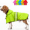 Imperméable pour chien, capuche ajustable, vert fluo, 64,8 cm 1
