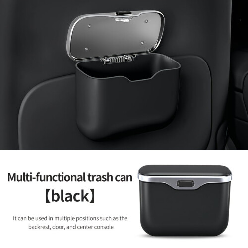 Multi-Functional Car Microfiber Leather Trash Can, ABS Material, Compatible with 99% Car Models, Wet/Dry Use, Space-Saving