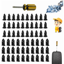 Tire Repair Nails Kit for Car/Motorcycle/Truck – Screw-in Plugs, Box & Screwdriver, Vacuum Spiral Rubber Nails
