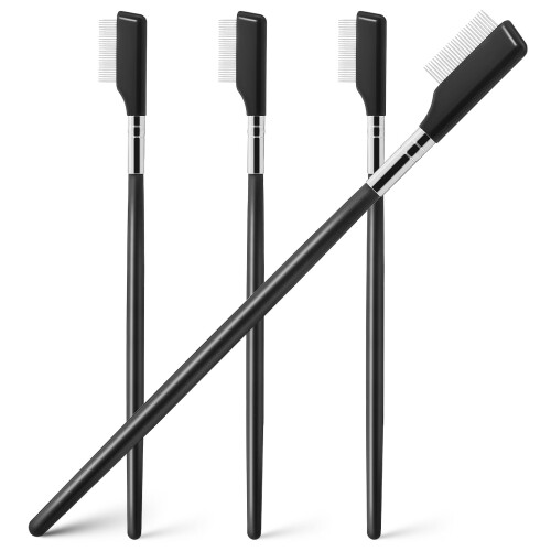 Eyelash Comb and Separator Set, 4 Pieces for Definition and Clump-Free Application