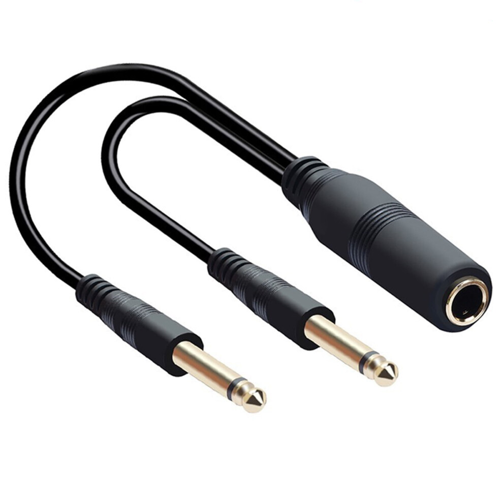 2X6.35mm 1/4Inch To 6.35Mm Microphones Cable, Double Mono 6.35Mm Male To 6.35Mm Female Music Y Splitters Cord 9555307611653