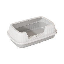 Semi-Enclosed Litter Box with High Sides and-Proof for Indoor Cats with Easy Clean Features and Odor Control