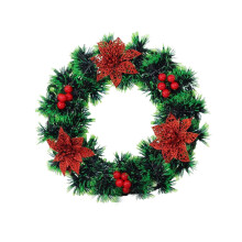 Pequena guirlanda artificial de Natal, mini guirlanda para pendurar na lareira ou no corrimão da escada, decoração de porta para festa de inverno