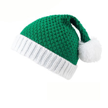 Gestrickte Weihnachtsmannmütze für Erwachsene – Rot-weiß gestreift