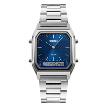 Wasserdichte quadratische Armbanduhr mit Edelstahlarmband, stilvoller Zeitmesser für Damen und Herren – ideal für den täglichen Gebrauch.