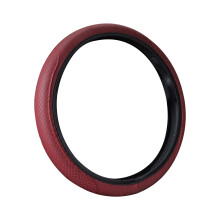 Coprivolante universale da 15" in similpelle PU microfibra con elastico e cuciture – Compatibile con la maggior parte delle auto, nero