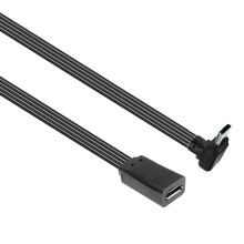 Cabo adaptador USB para Tipo C flexível e compacto com ângulo de 90 graus, ideal para dispositivos de jogos e eletrônicos.