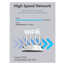AX1800 Dual-Band WiFi 6 WAN Router 1800Mbps IEEE 802.11a/B/G/N/Ac/Ax Gigabit Wide Signal Range WiFi Router US Plug