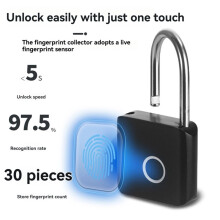 Waterdicht Vingerafdrukslot, Sleutelloos, APP-Bediening, Antidiefstal, Slimme Sloten, Vingerafdrukslot, Elektronisch Deurslot, Zwart