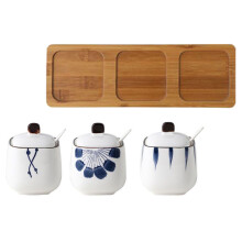 1 Set Keramik Gewürzglas Mit Tablett Und Löffeln Für Die
