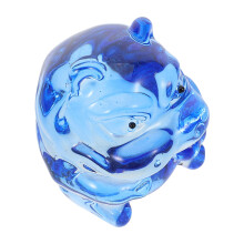 4Pcs Blue Crystal Hippo Figurines Decorative Animal Ornaments for Desk