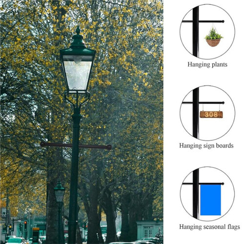 Lamp Post  Arm Steel  Arm Ladder Rest with Removable Knobs Replacement for Outdoor Lamp Posts Pole Light 2