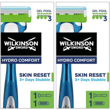 (4 count (Pack of 1)) WILKINSON SWORD - Hydro Comfort For Men | Regular | Razor Handle + 1 Blade Refill