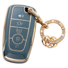 Capa para chaveiro com 5 botões para Ford Fusion, Explorer, Escape, F150-F550, Edge, Maverick, Expedition, Aviator – Porta-chaves inteligente,