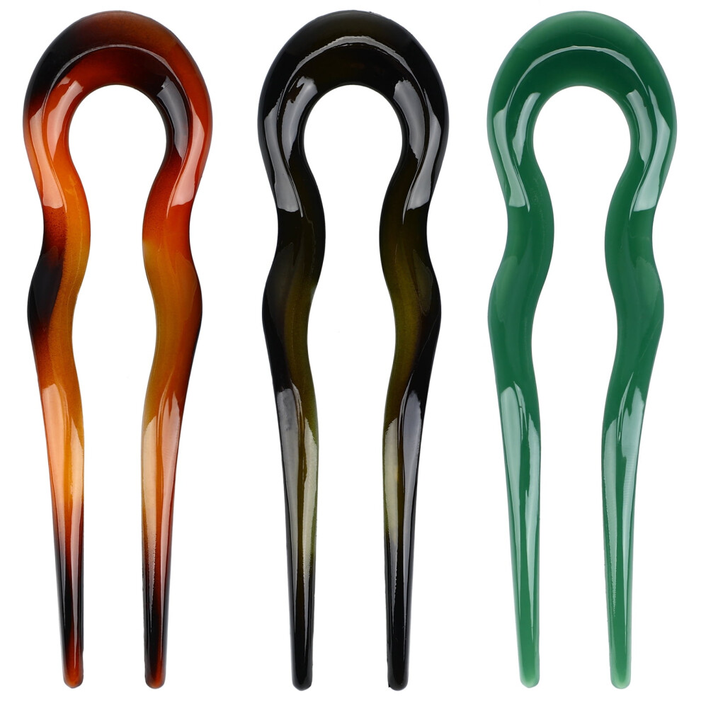 3Pcs French Hair Pins U Shaped Durable Pc Material Hair Accessories for Buns Decoration