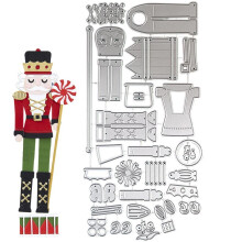 Nussknacker-Soldat-Stanzform aus Metall, Weihnachtskarten-Stanzformen für Papierbastelarbeiten, Grußkarten, Scrapbooking und Dekoration
