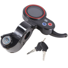 Scooteronderdelen: 6-pins LCD-display met sleutel voor elektrische scooter, display met vergrendeling, instrumentenpaneelaccessoires, zwart.