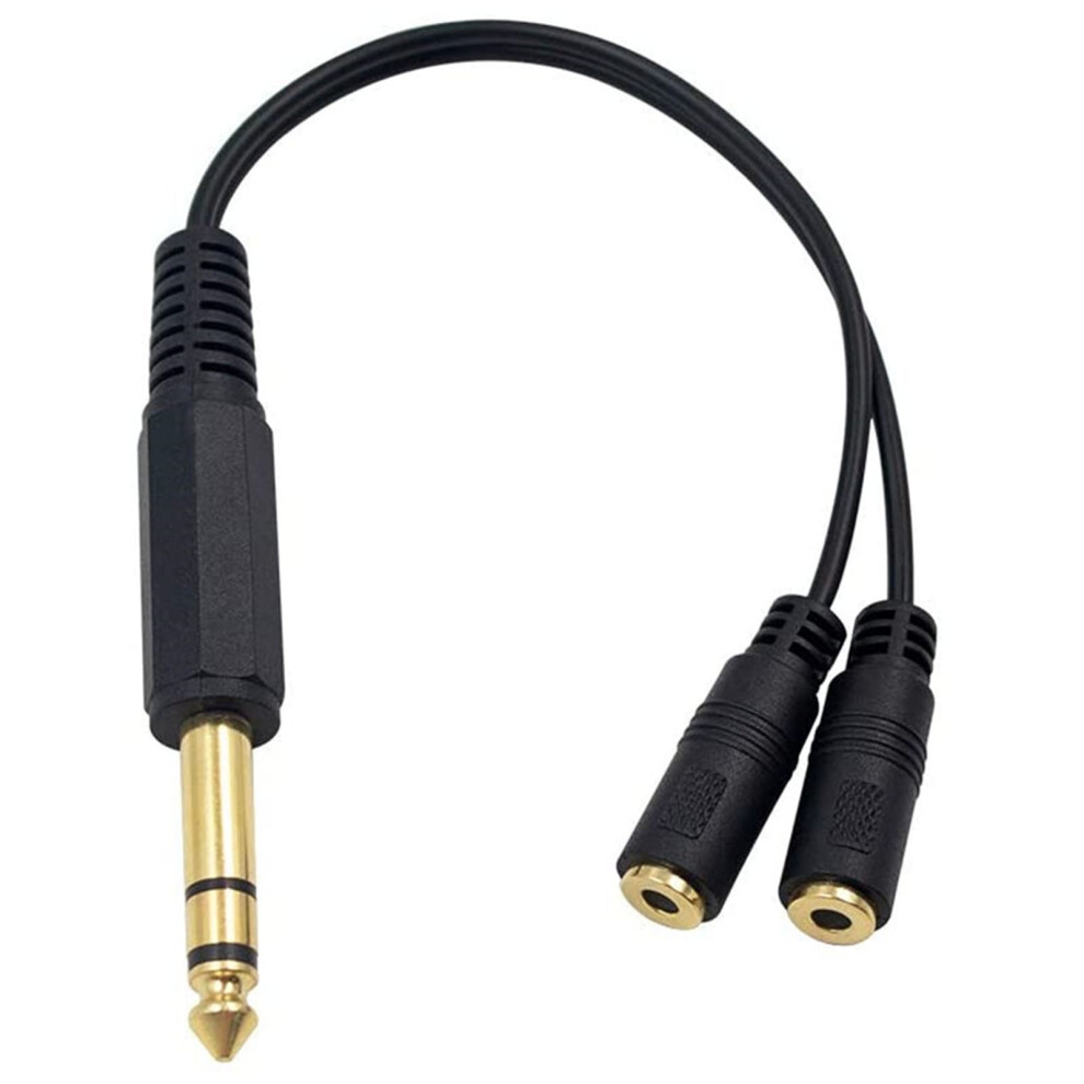 Headphone Splitter Cable 6.35Mm Jack-Splitter Extension Cable 6.35Mm Male To 2 Port 3.5Mm Female 3.5Jack Cable 9551475105178