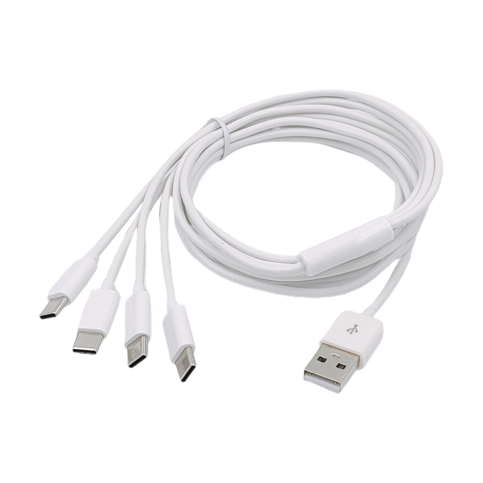 High-Speed Usb C Splitter Cable With 4 Type-C Male Connectors, Nylon Braided Cord And 9551475106168