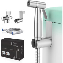 Handbrause für Toiletten – Verstellbarer Wasserstrahl, Edelstahl, kompatibel mit Standardtoiletten