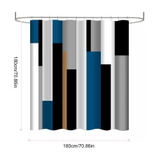 4-delige douchegordijnset, geometrisch patroon, sponskasjmierpolyester, 17,71 x 7,08 x 4,72 inch