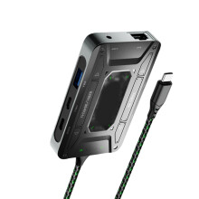 Stáisiún Dugaireachta USB C7Port le haghaidh Oiriúntóir Cluasán DS7, 5Gbps, 1000Mbps Ethernet PD100W, Nasc Gléasanna Leathan