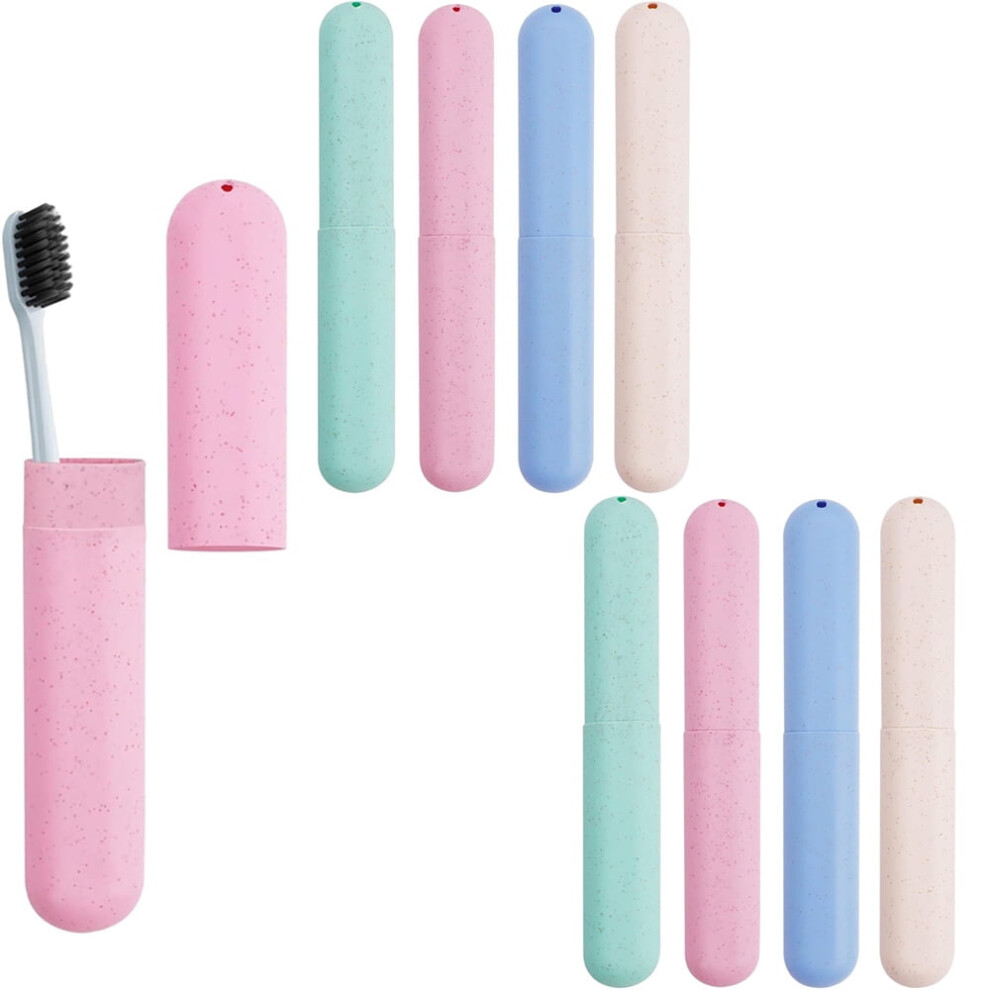8Pcs Travel Toothbrush Case with Ventilation Holes Portable Breathable Toothbrush Holder Compact Hygienic Storage for On-the-Go(Multicolor)