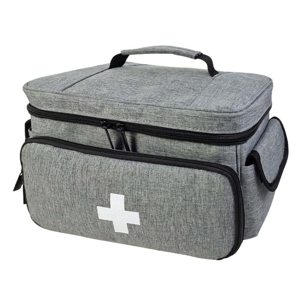 Gray Emergency Kits Organizer Large Capacity Emergency Supplies Pill Bottle Organizer