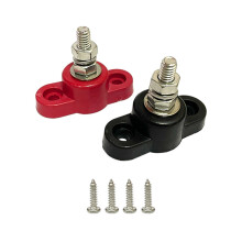 Bloco de terminais de aço inoxidável com pino único para sistemas de 48V, conectores elétricos com rosca de 1/4" e 5/16" e 3/8".