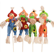THOPBPRK6PCS Harvest13.8" Fugleskræmsel – Udendørs efterårs Thanksgiving og Halloween-dekoration til veranda, have, indendørs
