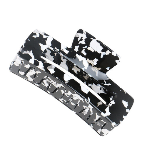 1 fermaglio per capelli bianco e nero da donna, accessorio per capelli in plastica, copricapo alla moda