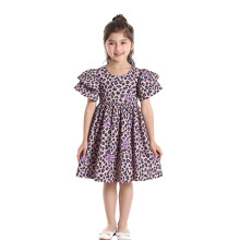 Toddler Girls Short Sleeve Holiday Leopard Print Dress Dance Party Dresses Boho Beach Casual Birthday Sundress Classic 3-4Y