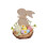 Plaque en bois lapin de Pâques 15 cm, décor rustique de ferme 1