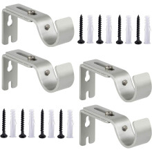 Adjustable Curtain Rod Brackets Rod Holders for 1 Inch Rod, Color, (Set of 4,)