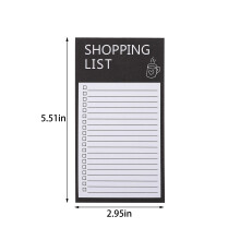 Bloco de notas magnético para geladeira, 2 unidades, bloco magnético para lista de compras, compatível com refrigeradores, preto, 7,5 x 14 cm