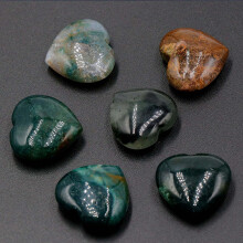 Pierres d'agate naturelle en forme de cœur de 20 mm – Cristaux nus sans trou pour la création de bijoux et la décoration intérieure, ornements