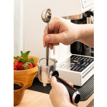 Cuillère à café double extrémité en acier inoxydable noir, cuillère doseuse et cuillère à café pour barista