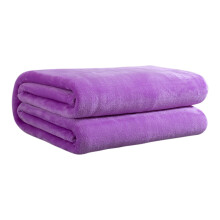 Purple Purple Solid Color Flannel Blanket Summer Air Conditioning Office Nap Lightweight Double Sided Throw 27.5X39.4 Inches