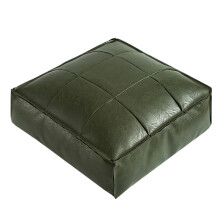16x16x6 inch Faux Leather Pouf Ottoman, Moroccan Style Footstool, Unstuffed Storage Footrest Cover, Floor Cushion