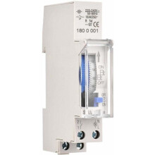 24-timers mekanisk timer, 15 minutters minimumstimer, skinnemontering, indbygget batteri, SUL180a AC220-240V grå - SUL180a AC220-240V grå..