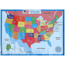 1Set Multi-colored Usa Map Poster for Household Kids Poster in 23.6x17.7in