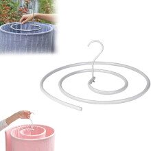Spiral Sheet Hanger – Stainless Steel, Space-Saving for Bedspreads, Mattresses, Tablecloths, Sofa Covers, Blankets, Scarves, Capes (16.51x6.68", 1