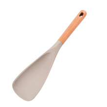 Cedrová a jasanová lžička – silikonová špachtle 3 v 1 na míchání, nabírání a servírování (29,4 cm)