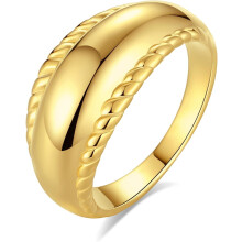 Chunky18K Forgyldt Rustfrit Stål Ring til Kvinder
